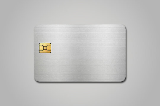 Realistic detailed credit card with abstract geometric silver design isolated on white background. Vector illustration EPS10