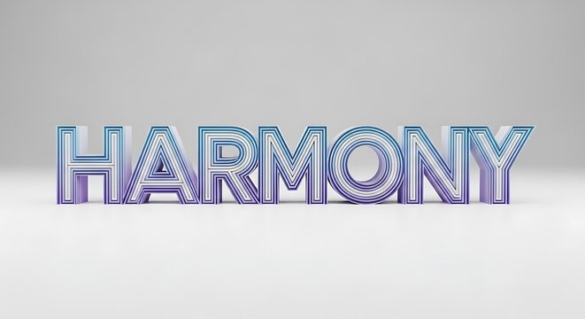3D Harmony Text Word Art.