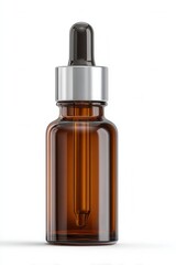 Fototapeta premium Brown glass bottle with dropper cap