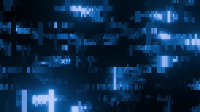 Slow flashing detailed blue blocks animation seamless loop