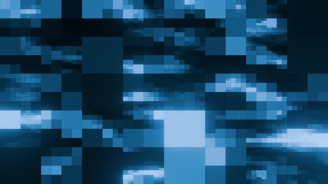 Slow flashing blue blocks animation seamless loop