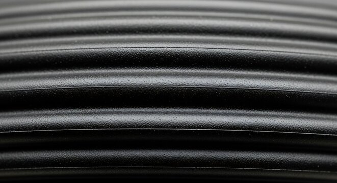 Closeup of a textured corrugated surface with horizontal lines and shadows.