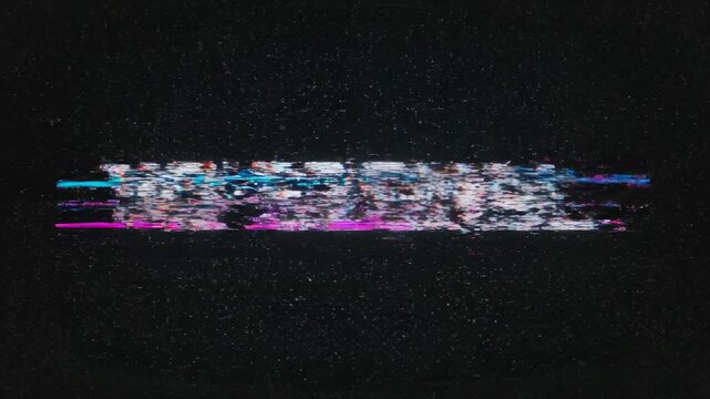 This shows a black screen with a 'NO SIGNAL' error message, indicating technical difficulties or a loss of connection. The dark background and pixelated text add to the sense of malfunction and glitch