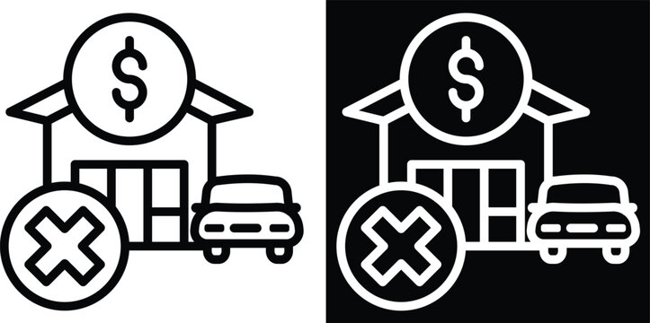 liquidation Two-tone version in black and white background