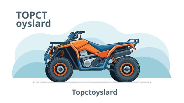 Orange and Blue All Terrain Vehicle Illustration