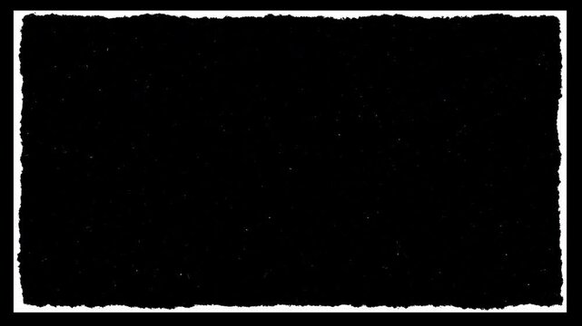 Hand drawn grunge scratchy frame overlays with rough retro edges animation, white texture design element, 4k animated video, alpha transparent video.