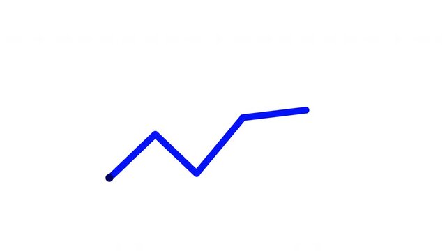Clean motion graphic featuring a blue hand-drawn zigzag line smoothly growing on a white background.