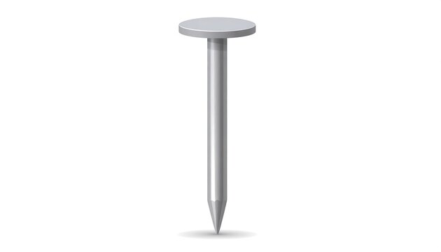 Metal Nail on White.