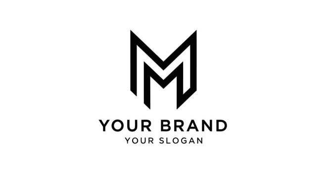 A sharp, modern, and minimalist letter M logo design.