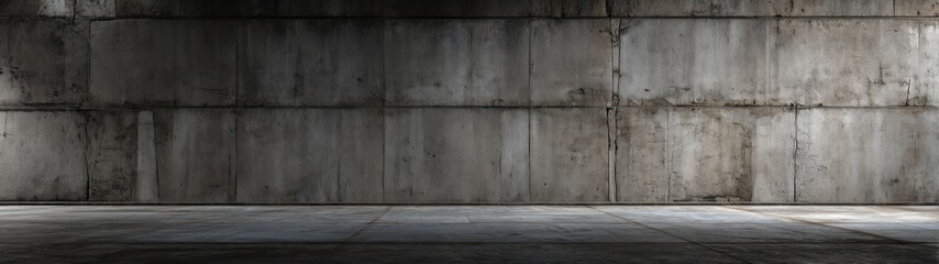 Fototapeta premium Abstract industrial concrete wall background with floor texture and space