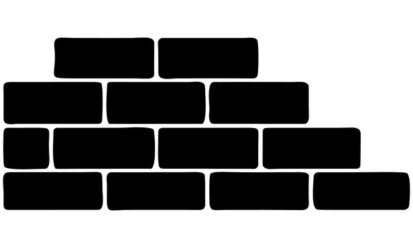 Brick wall icon &ndash; construction blocks vector silhouette design .