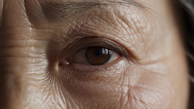 Close up of senior woman face.