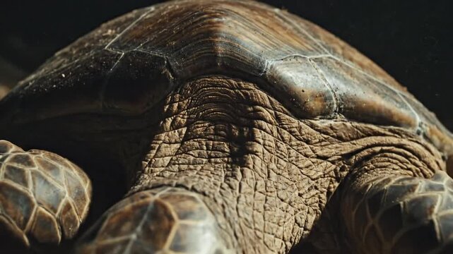 Close up of turtle shell head.