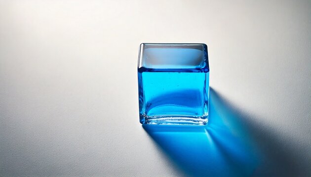 Cool blue summer ice texture in a square box on white void