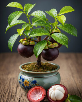 Miniature Mangosteen Tree in Pot (Garcinia mangostana)