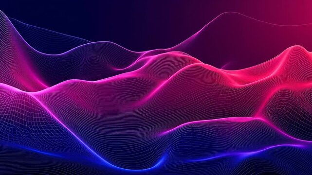 Digital purple blue linear mountain background