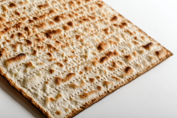 Fototapeta premium Crisp Matzo Crackers On White Background