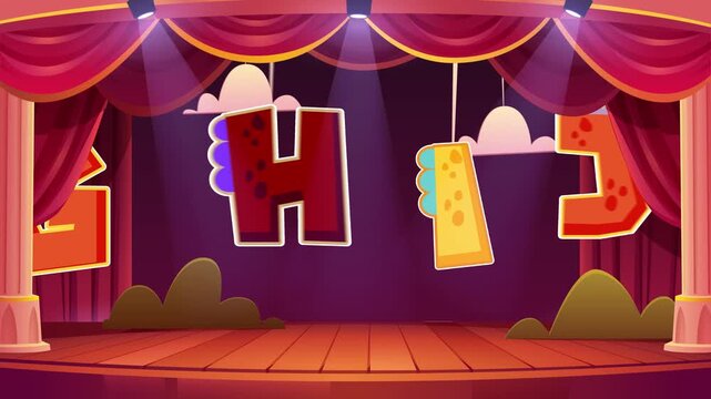 Cute Cartoon Letters A to Z Animation 