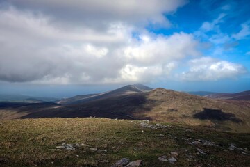 Obraz premium General panoramic view from Snaefell summit, Isle of Man
