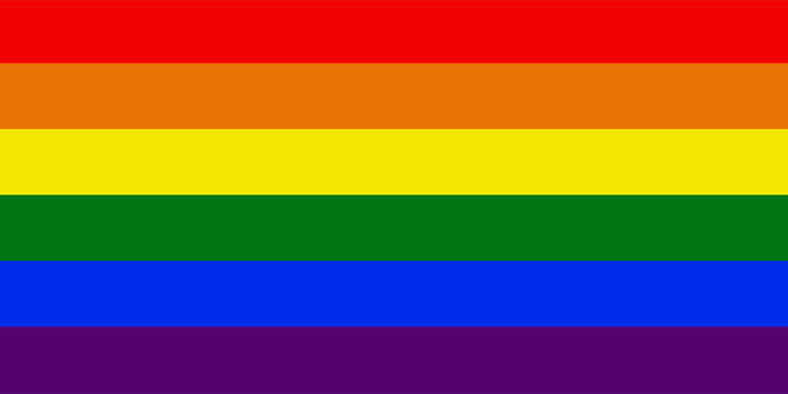 Flag LGBT squared icon, badge or button. Template design, vector illustration. Love wins. LGBT symbol in rainbow colors. Gay pride textile background.