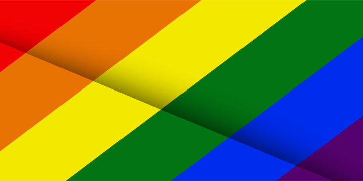 Flag LGBT squared icon, badge or button. Template design, vector illustration. Love wins. LGBT symbol in rainbow colors. Gay pride textile background.