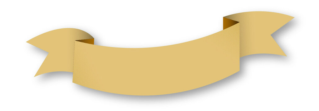 Long Curved Ribbon Gold PNG