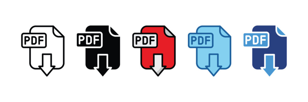 Pdf  Icon Set Multiple Style Collection