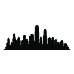 Obraz premium City skyline silhouette graphic illustration of buildings urban landscape