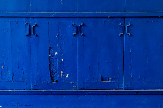 Cobalt blue painted panel texture background