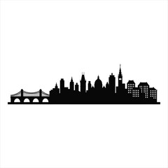Obraz premium City skyline with bridge and buildings urban landscape silhouette