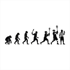 Obraz premium Evolution of human to lacrosse player in various sports poses