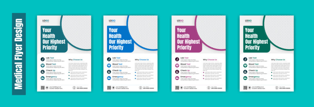 Medical Flyer Design Template, Health Care Flyer 