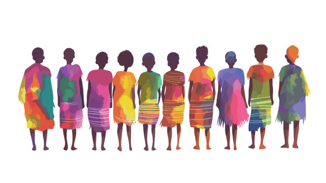 Omo Valley Tribes. Omo Valley Tribes hand drawn watercolor illustration on white background
