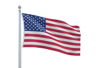 Obraz premium The american flag waving on a pole