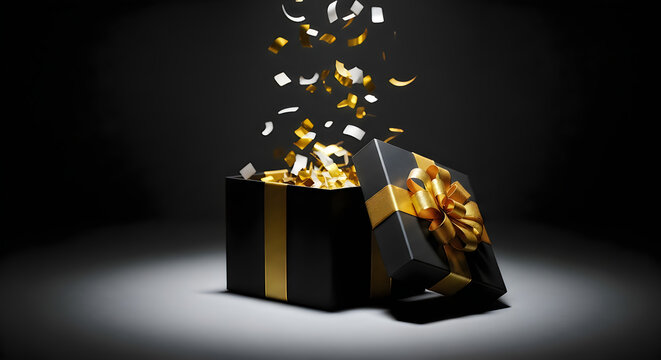 Exploding gift box a burst of celebration and festive energy