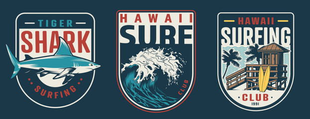 Hawaii surf club patches © DGIM studio