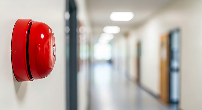 School bell mounted on building wall symbolizing lesson schedule
