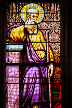 Prophet Isaiah Stained Glass, 19th Century, Saint Corentin Cathedral, Quimper