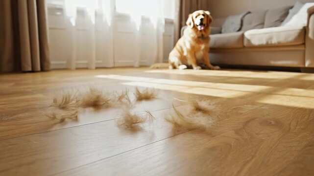 Dog hair loss at home.