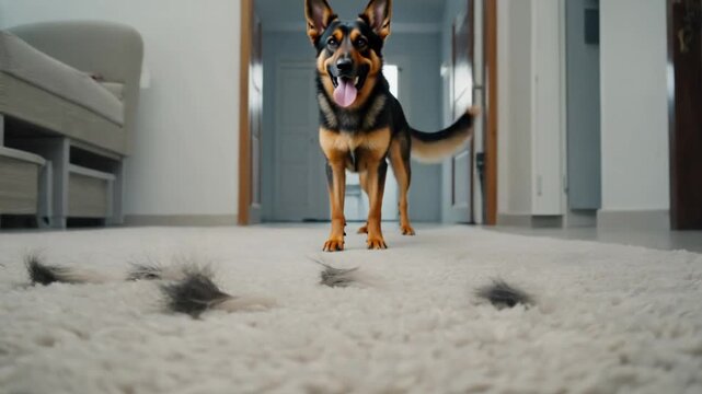 Dog hair loss at home.