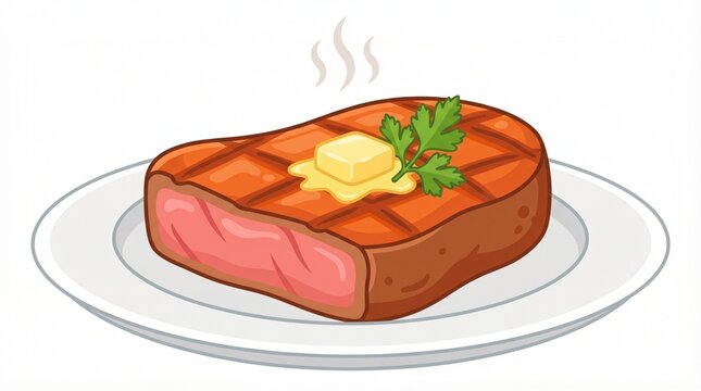 Grilled Steak on a Plate