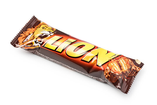 Lion chocolate bar with a caramel and wafer filling