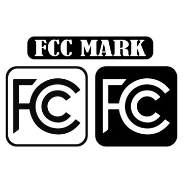 FCC  Mark Icon Black and White Square Vector