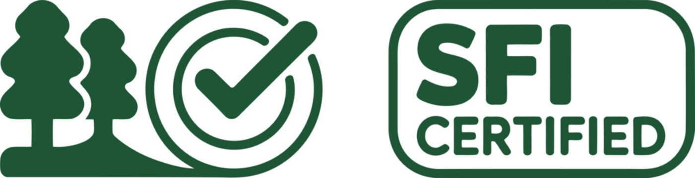 SFI Certified Logo Vector for Sustainable Forestry and Eco-Friendly Product Packaging