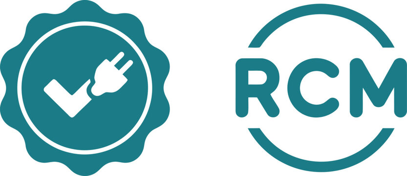 RCM certification icons for electrical safety compliance and regulatory approval in Australia and New Zealand