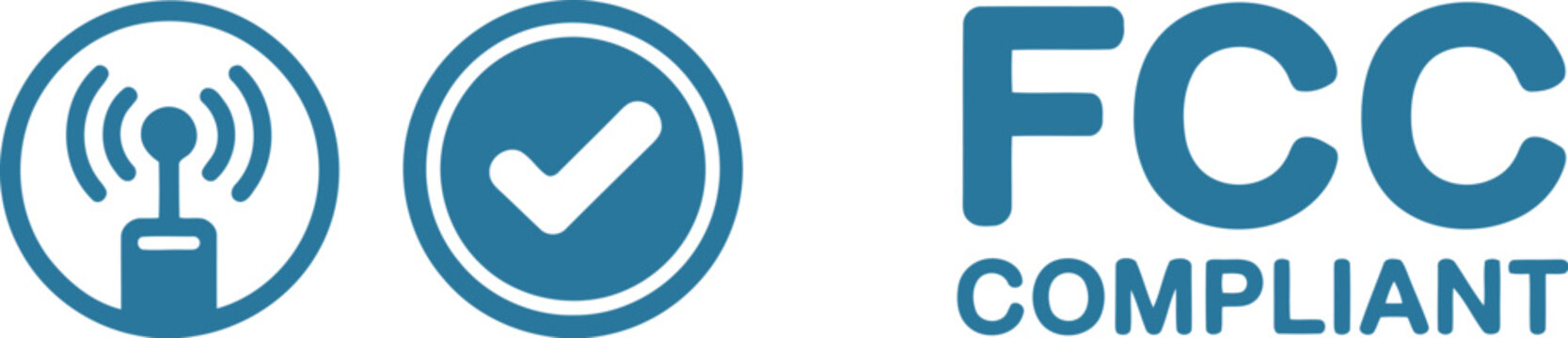 FCC Compliant Certification Icon Set for Wireless Communication and Regulatory Approval