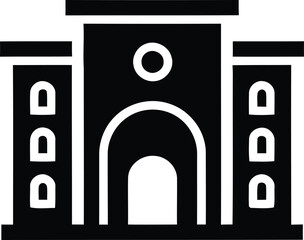 Fototapeta premium Modern building facade silhouette icon