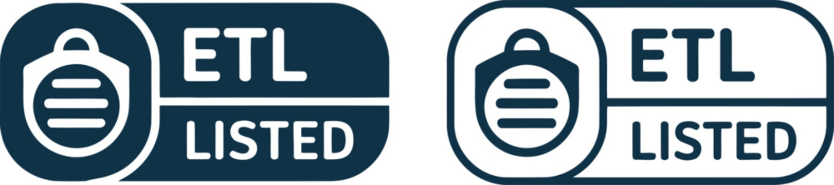 ETL Listed Certification Logo Icons for Electrical Safety Compliance and Product Approval