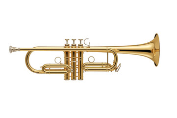 Obraz premium Gold brass trumpet musical instrument isolated