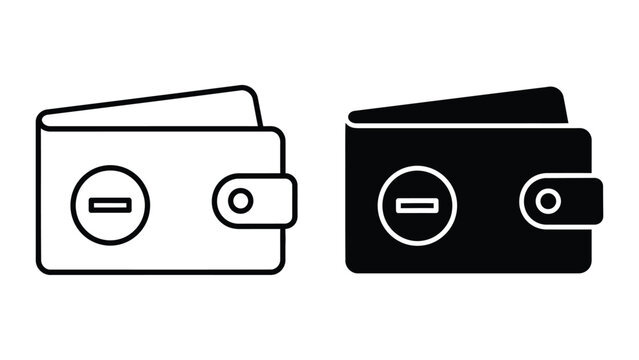 Vector illustration of black and wallet icons a pure